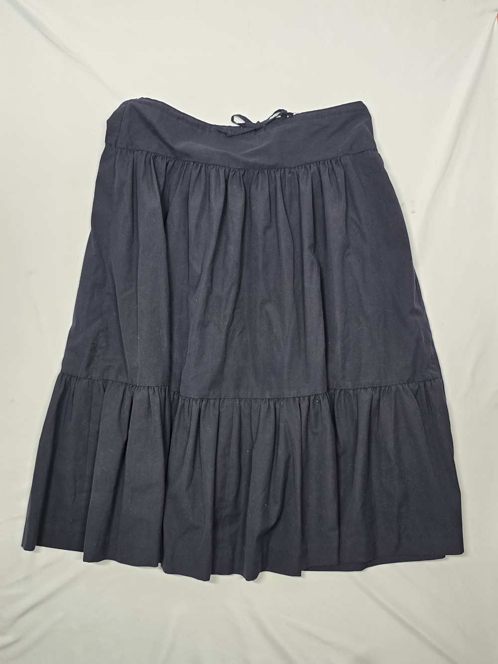 Dark Blue Tiered Midi Skirt Boho Grunge Size M